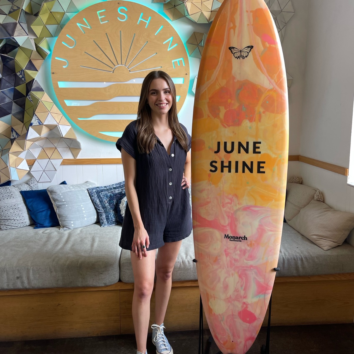 Girl with Monarch Surfboard
